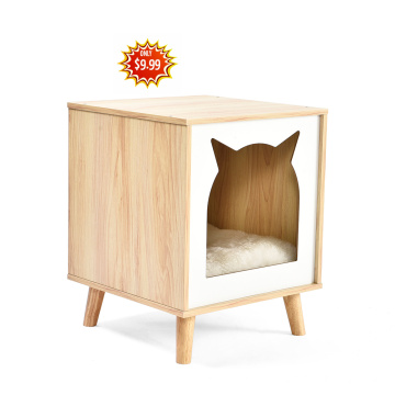 Big Sale Cat Muebles de madera Casa de gato con cama de gato extraíble